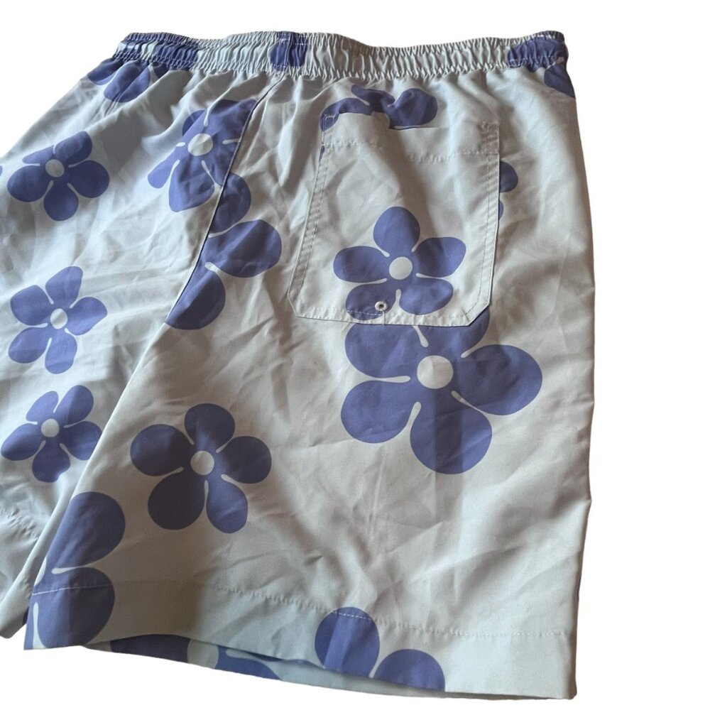 PACSUN swim trunks blue daisy print shorts Large - Picture 14 of 15